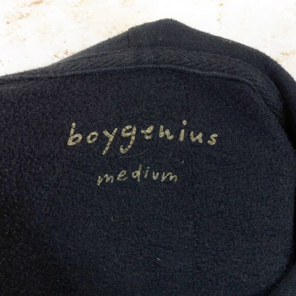 BoyGenius Band Hoodie Mens M Black Always An Angel Never A God Rock Indie Merch - Picture 8 of 10